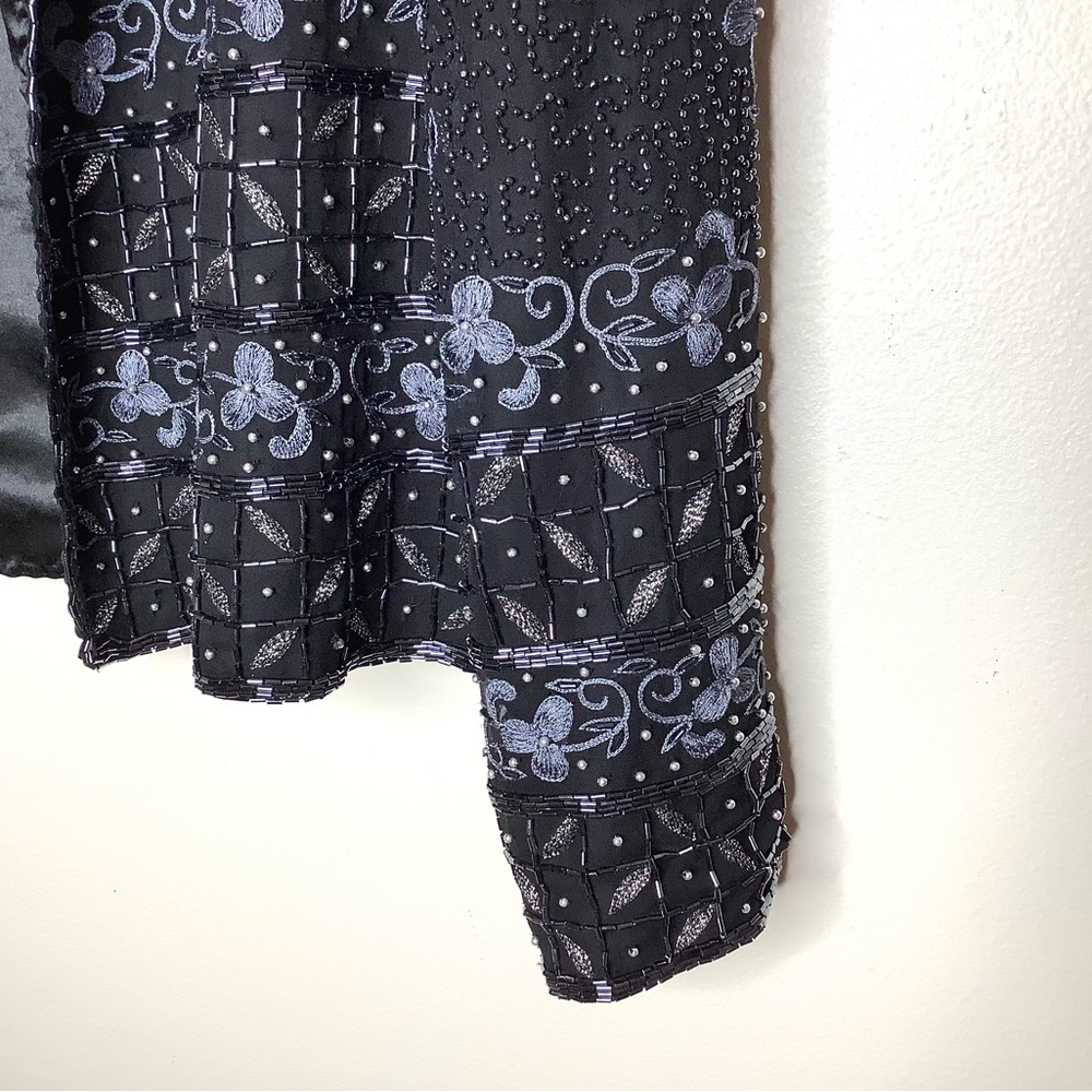 < Vintage Scala Beaded Jacket Size Large > - image 5